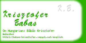 krisztofer babas business card